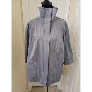 Lafayette 148 Jacket Blue White Stripe‎ Quiet Luxury Designer Size 14 Plus Size